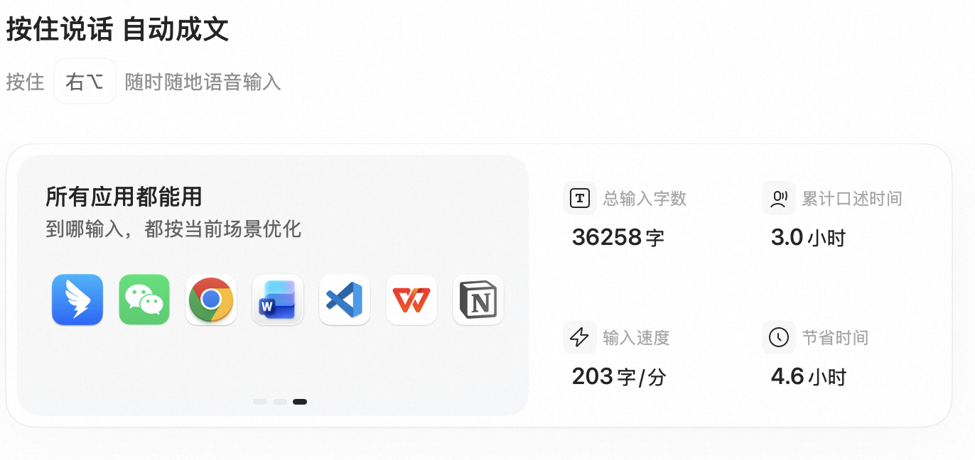 语音输入用量统计